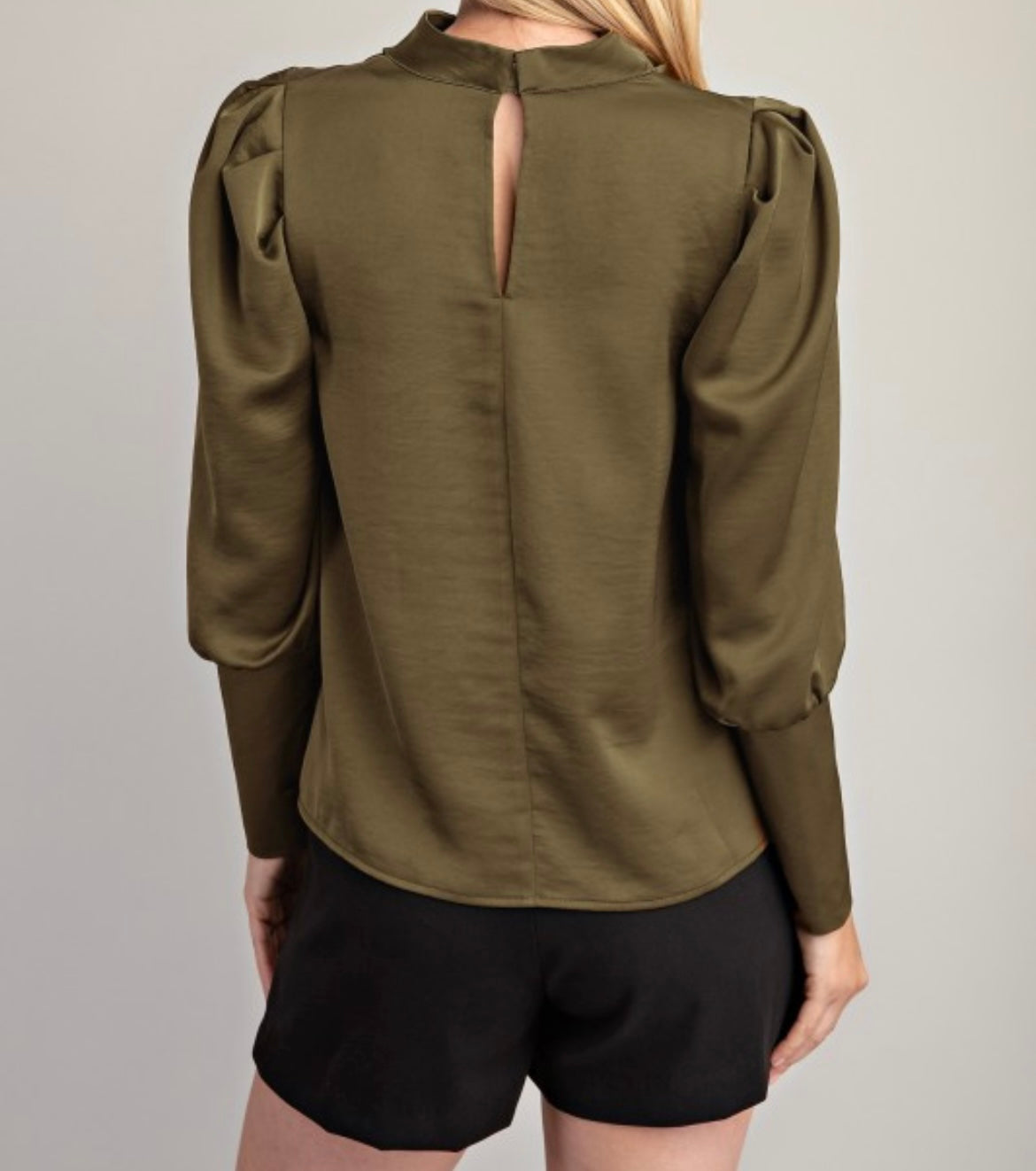 Olive Cowl Neck Blouse