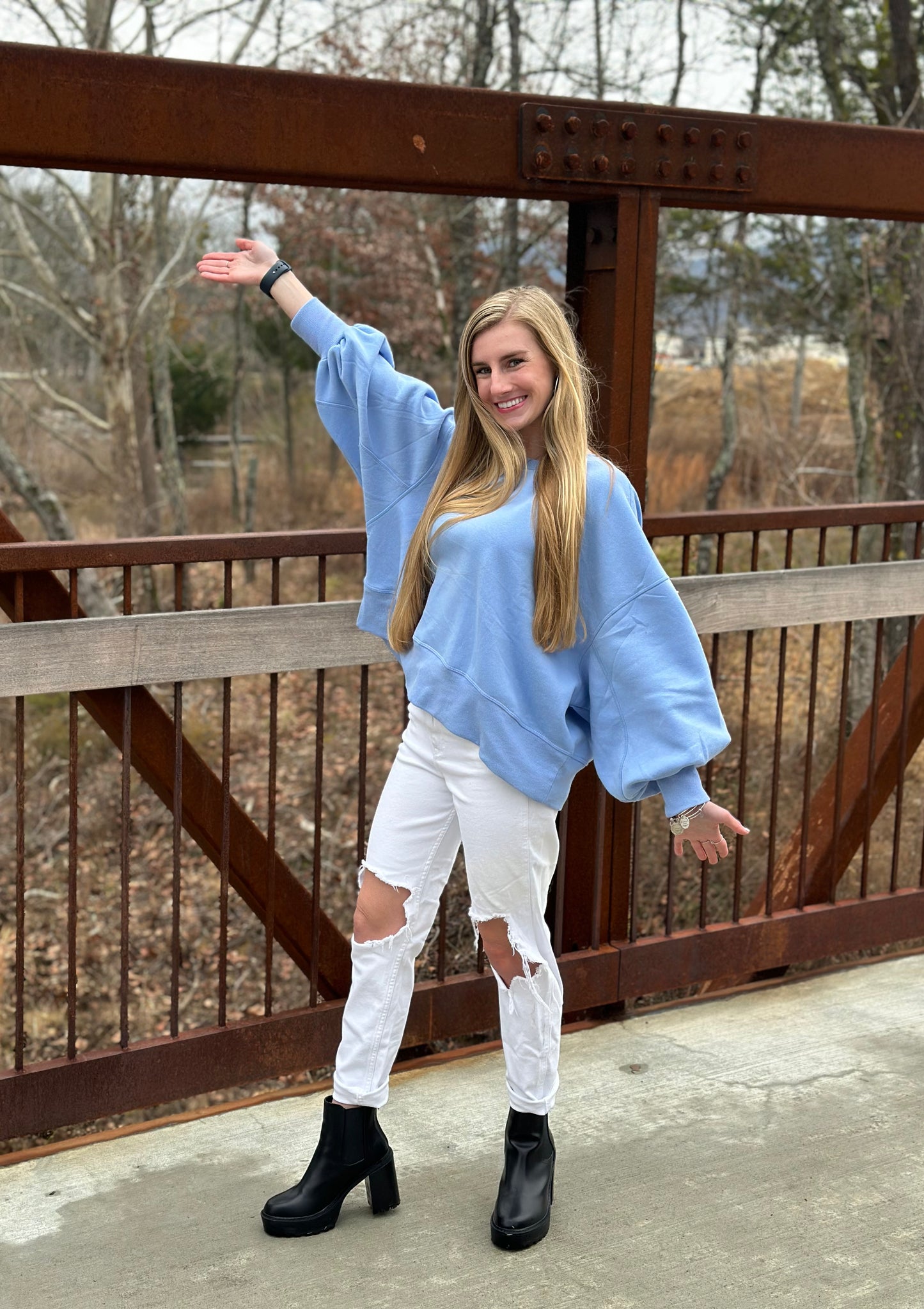Plus Balloon Sleeve Sweatshirt