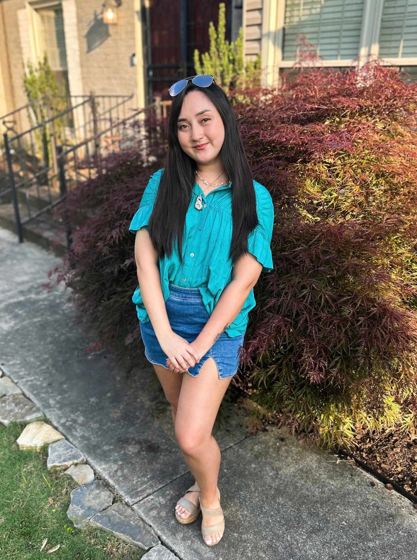 Jade Silky Blouse