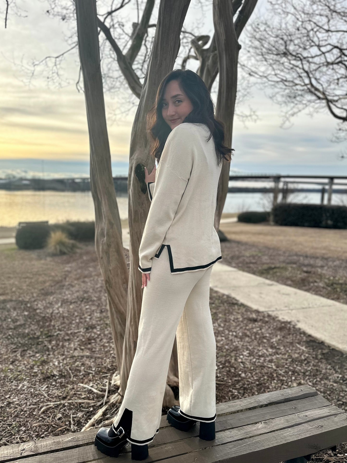 Apricot Long Sleeve Top & Pants Set