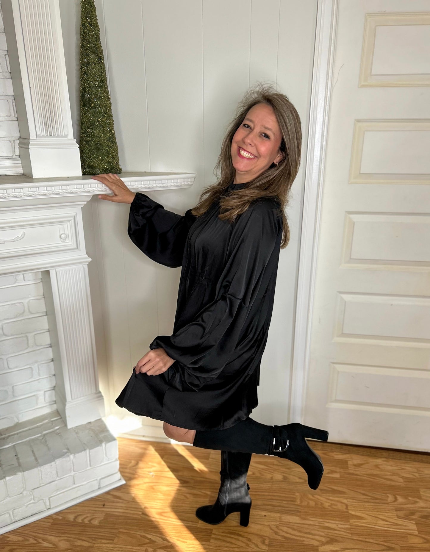 Black High Neck Dress