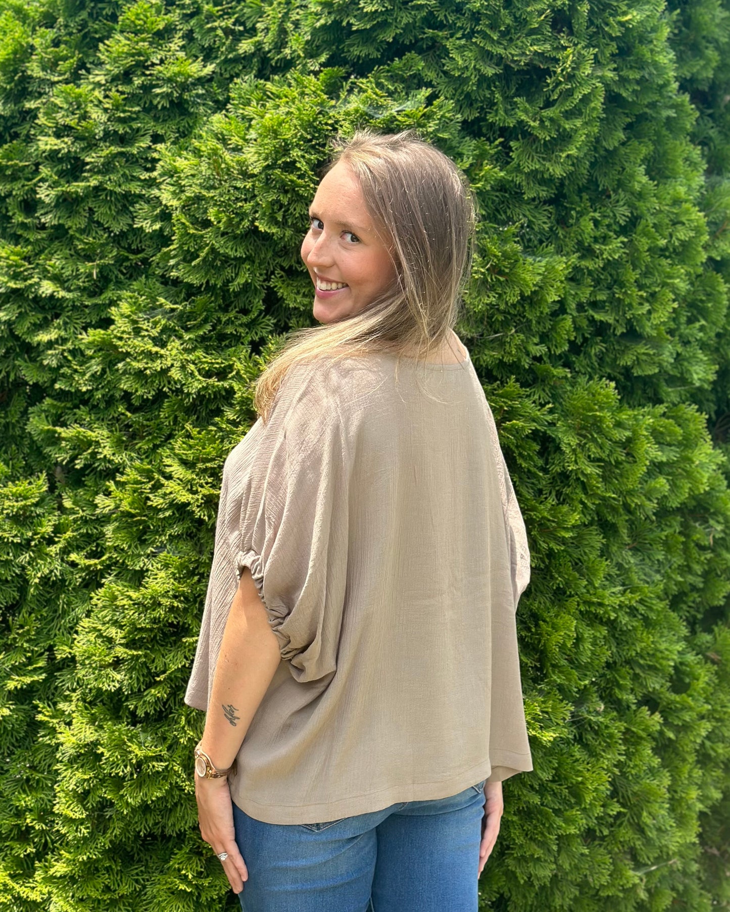 Coco Elastic Sleeve Blouse Top