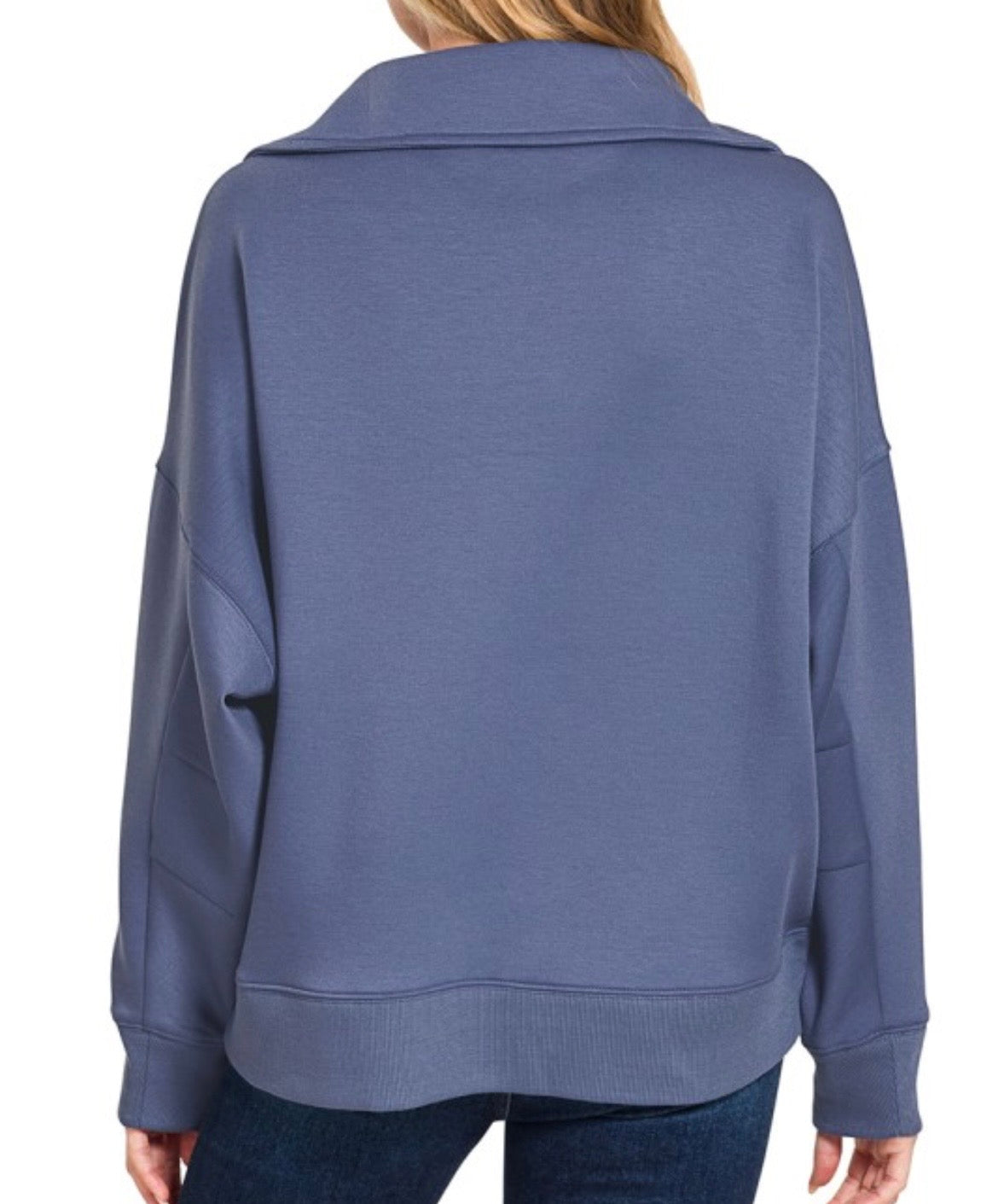 Blue Indigo Scuba Collar Pullover & Pants Set