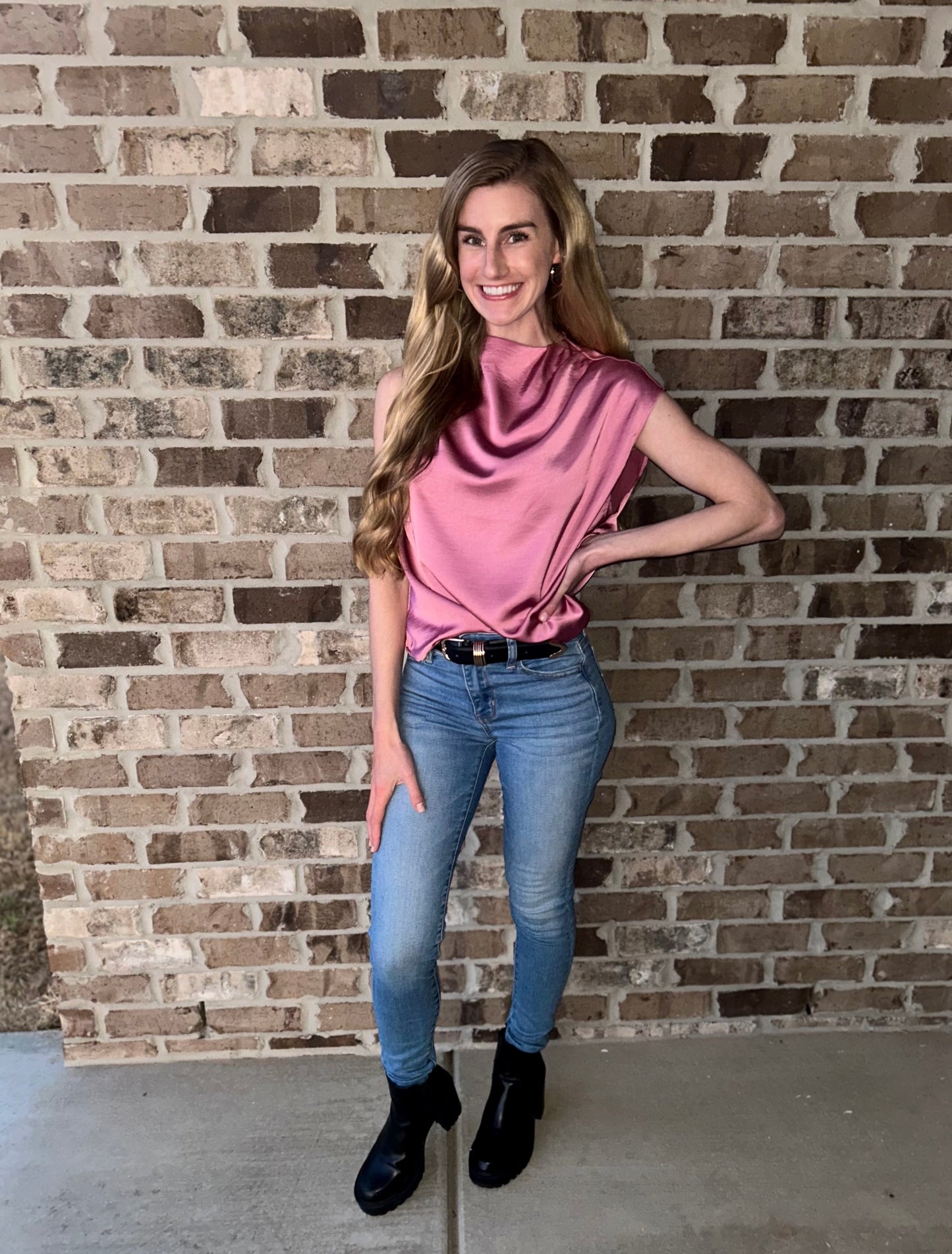 Mauve Draped Blouse