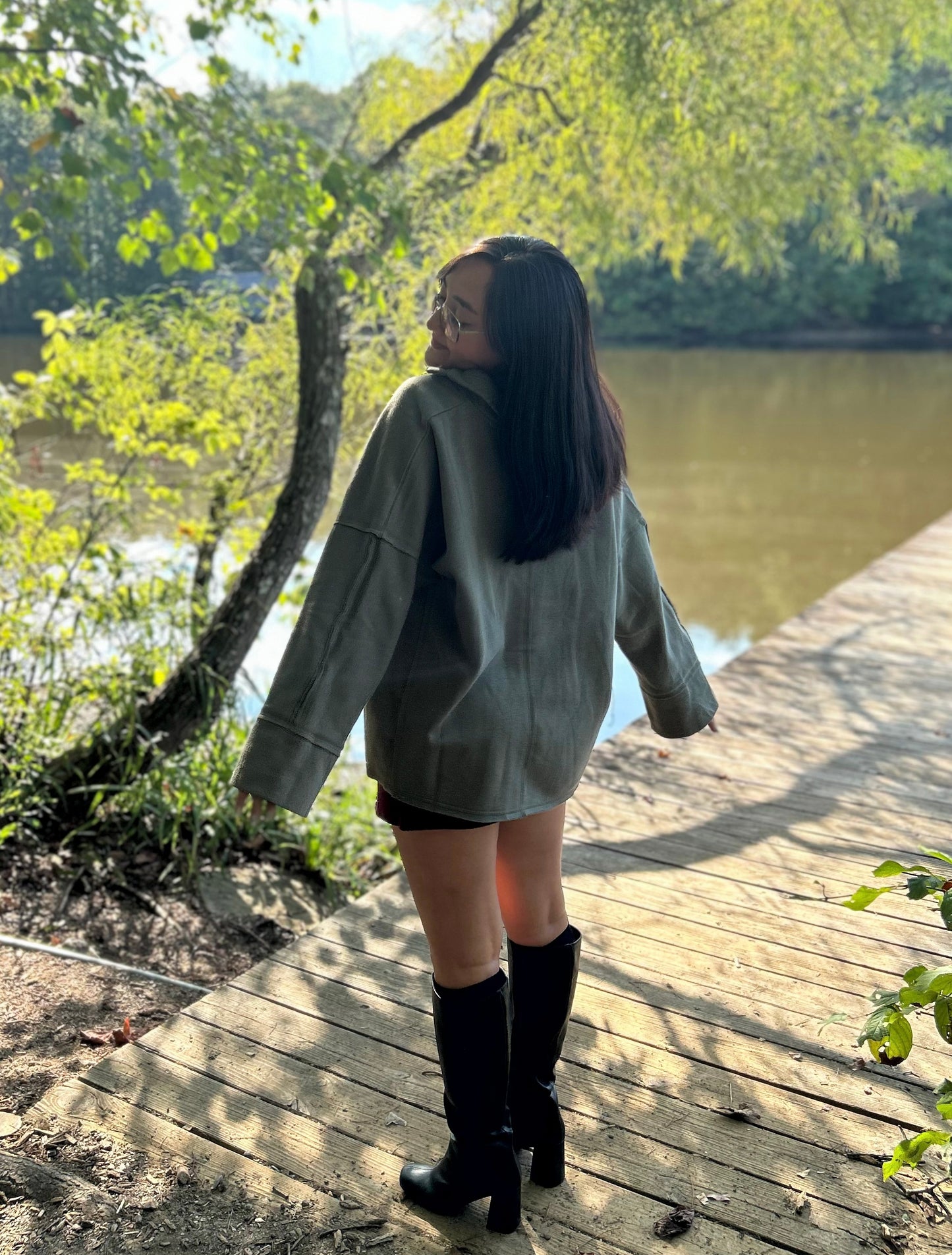 Green Dolman Sleeve Pullover