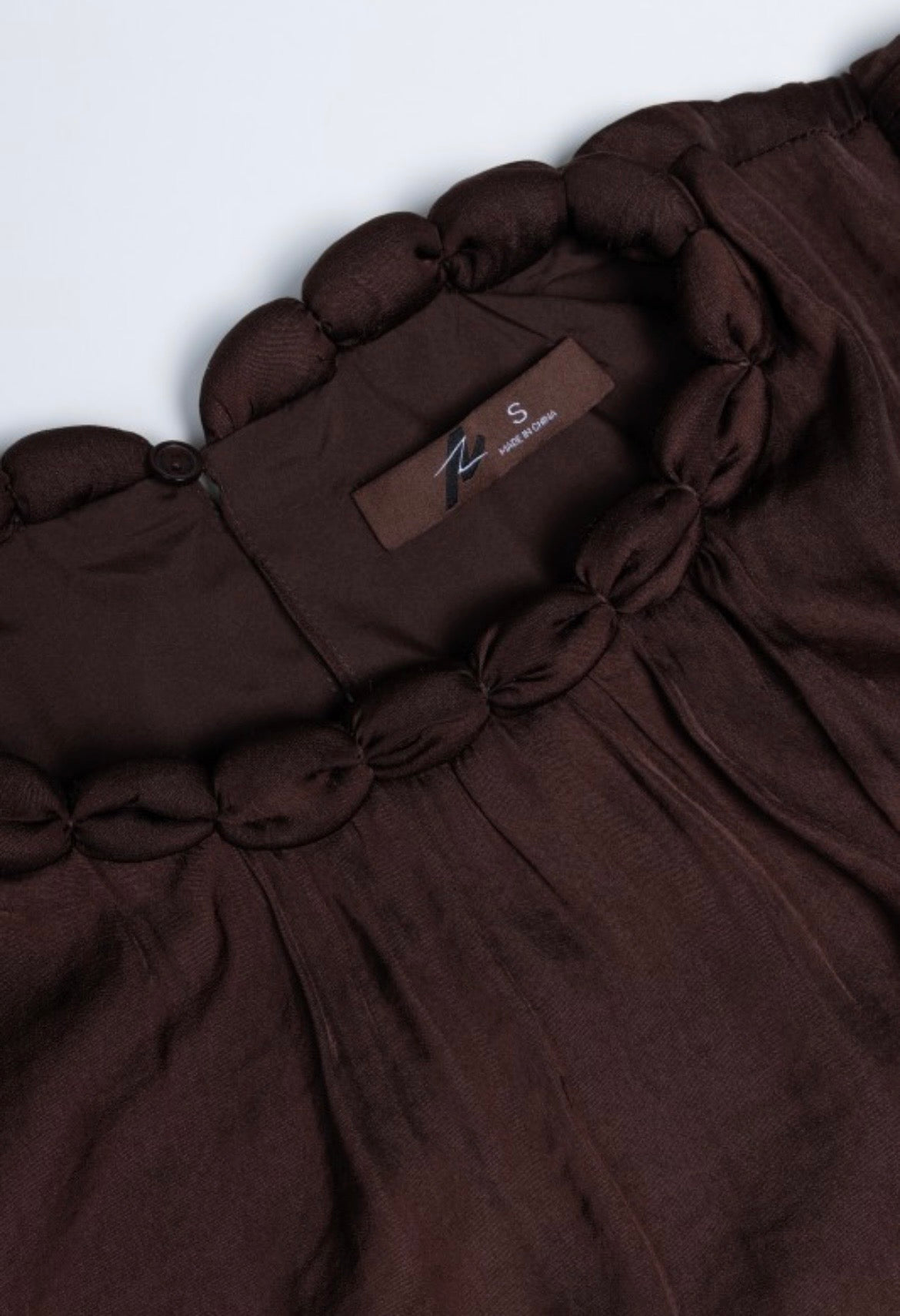 Round Neckline Accent Billowy Blouse