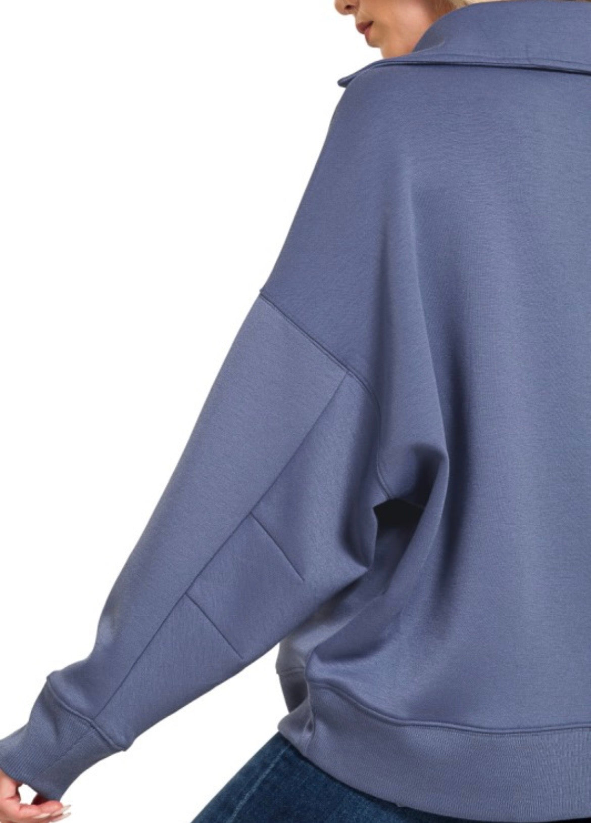 Blue Indigo Scuba Collar Pullover & Pants Set