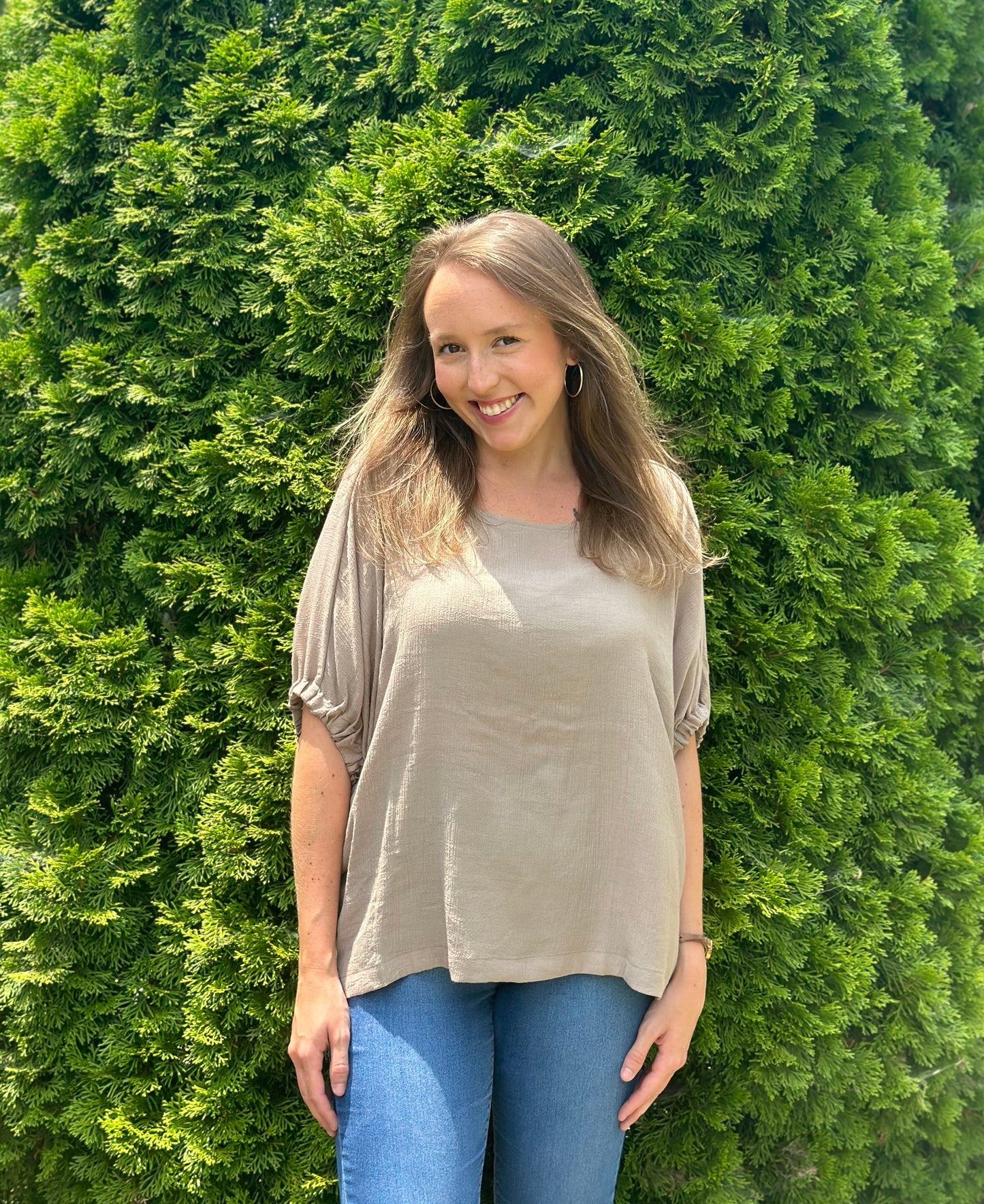 Coco Elastic Sleeve Blouse Top
