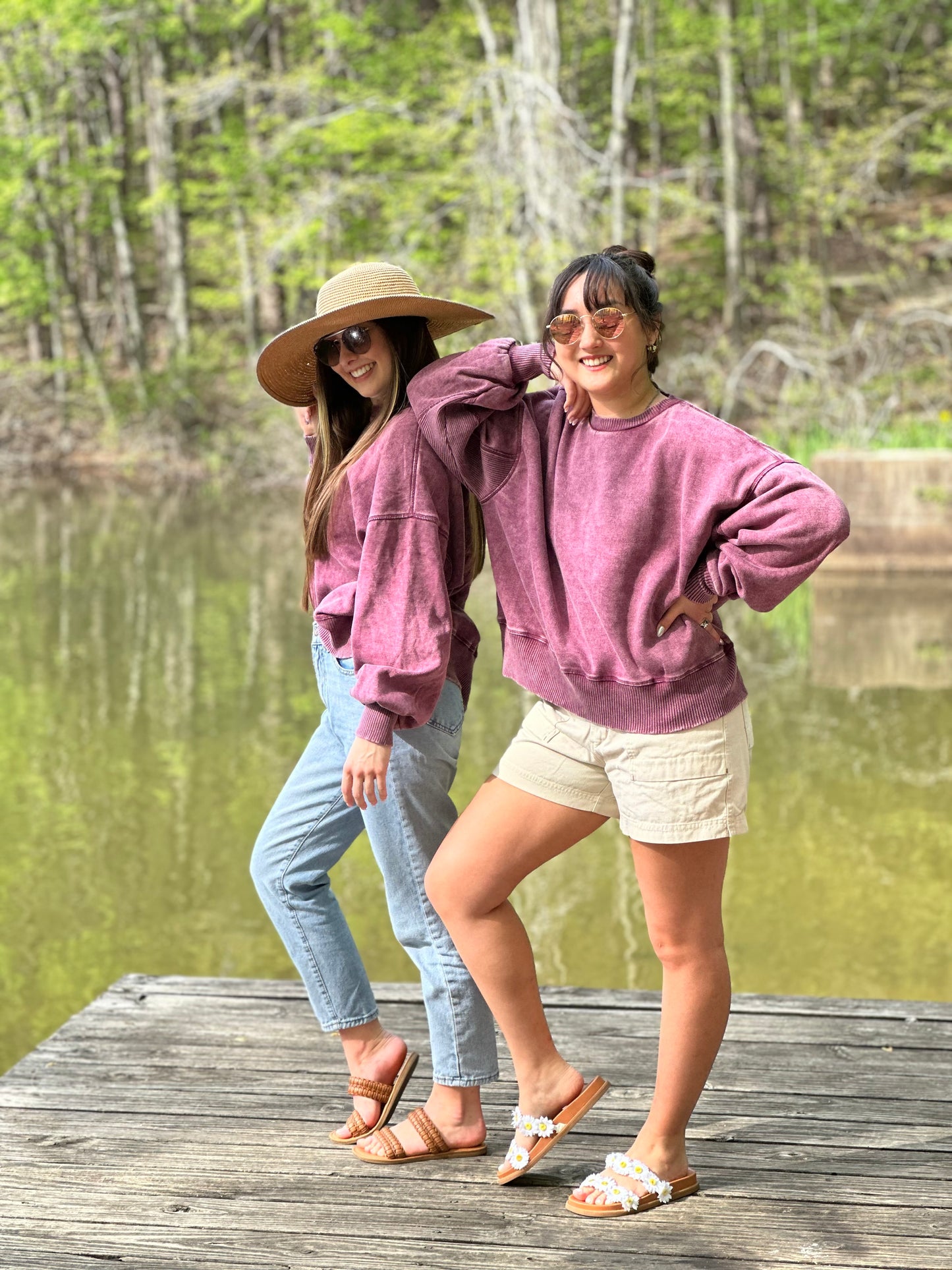 Acid Wash Fleece Oversized Pullover