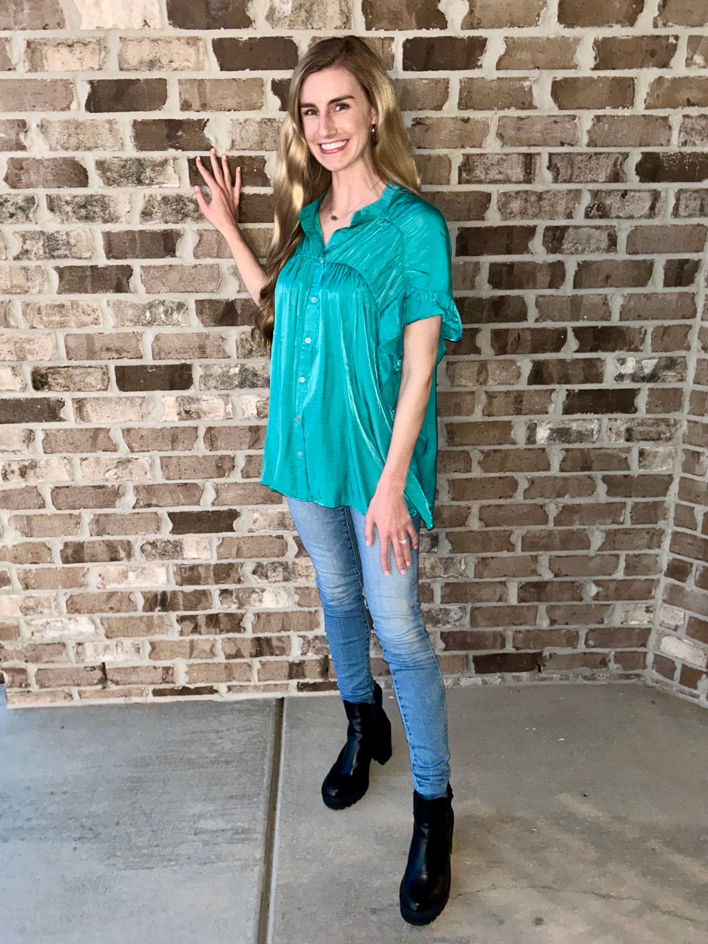 Jade Silky Blouse