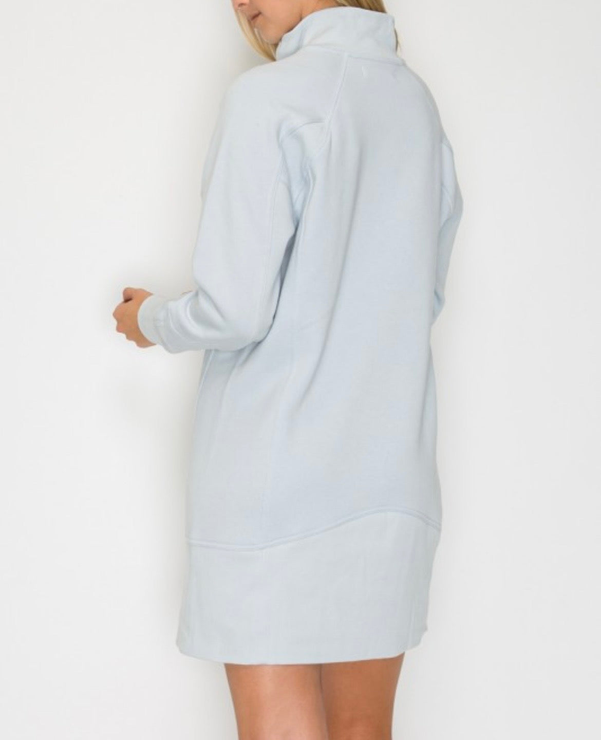 Scuba Ribbed Funnel Neck Dress