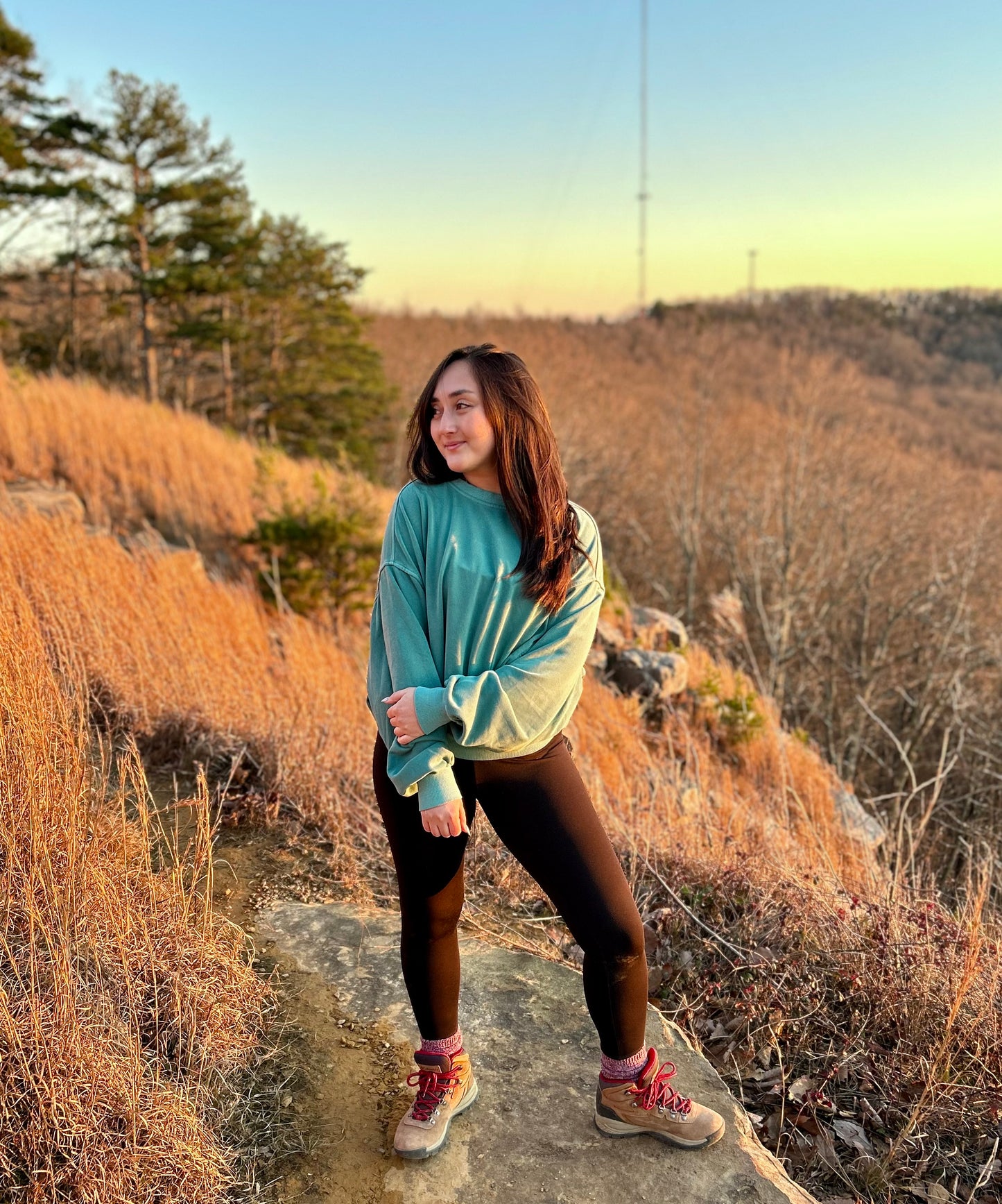 Teal Fleece Pigment Dye Pullover