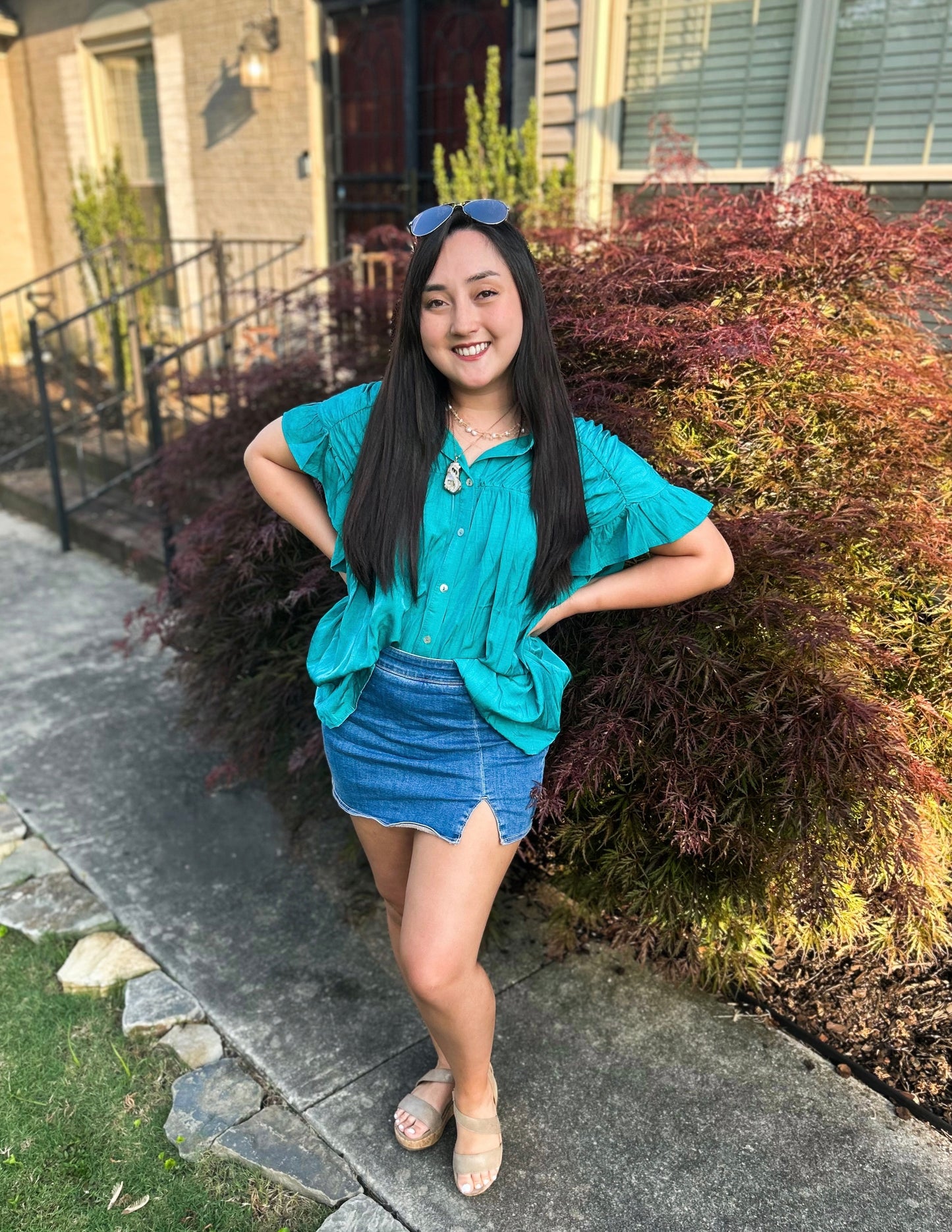 Jade Silky Blouse