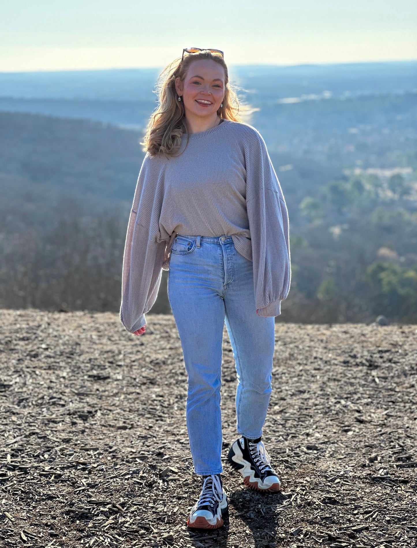 Grey Brushed Sweater Top