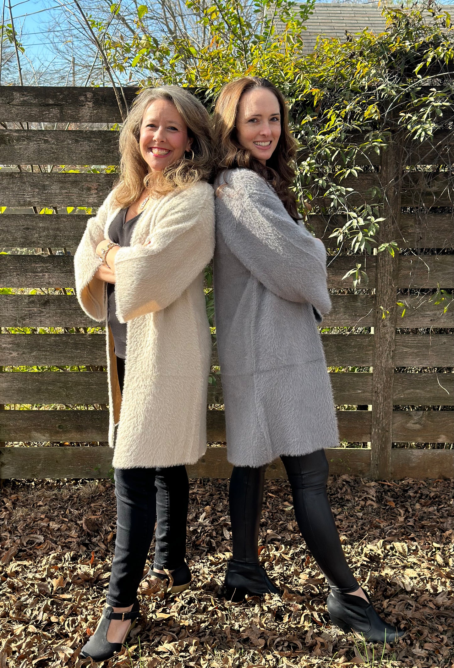 Beige Luxe Winter Faux Mohair Knit Cardigan