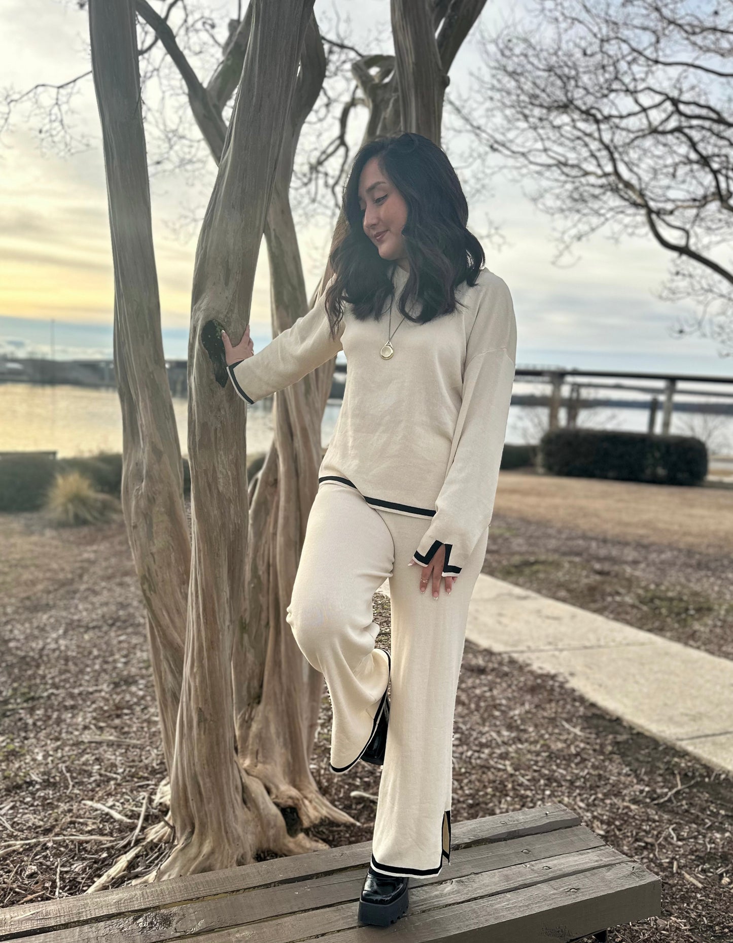 Apricot Long Sleeve Top & Pants Set