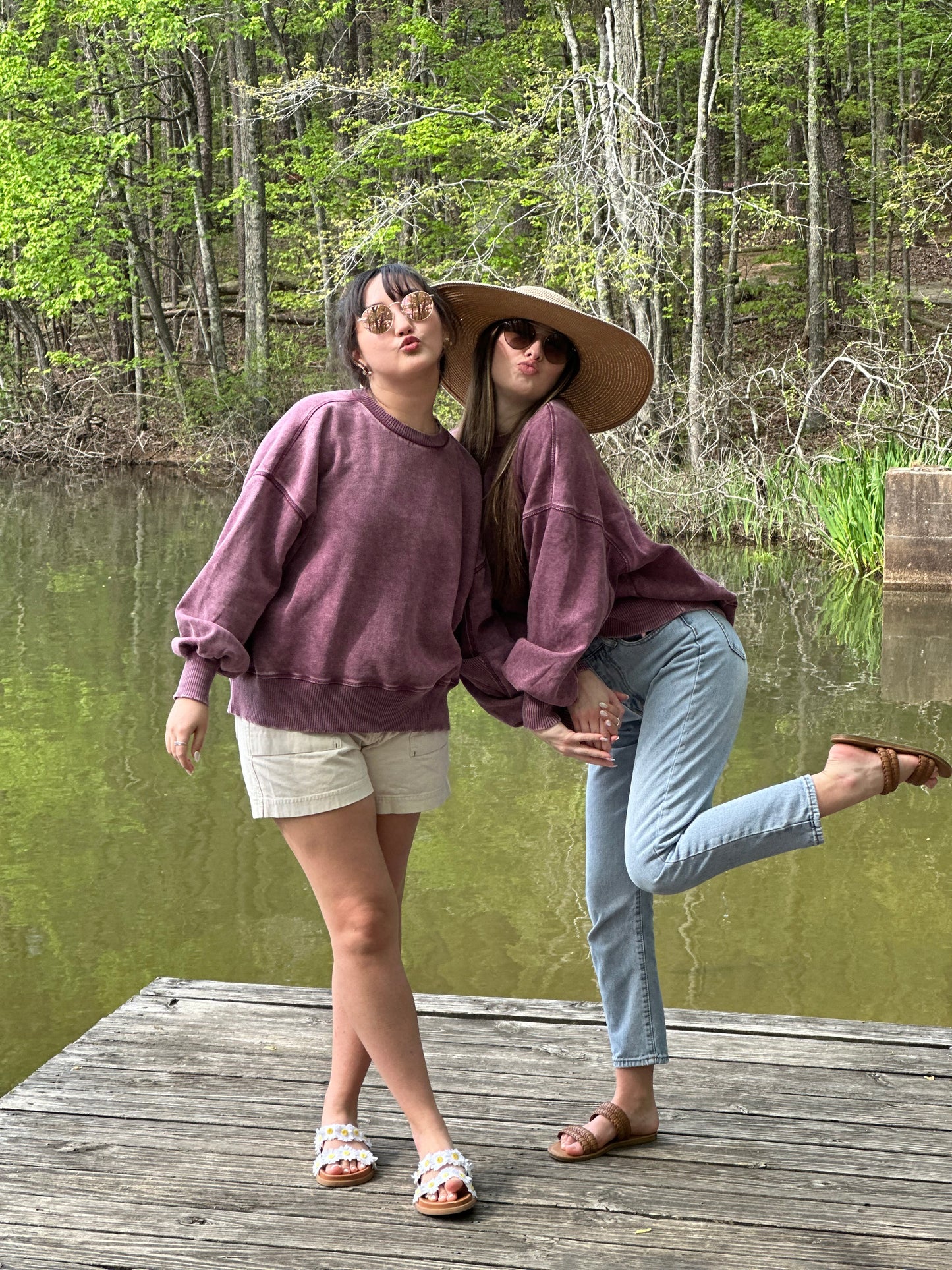 Acid Wash Fleece Oversized Pullover