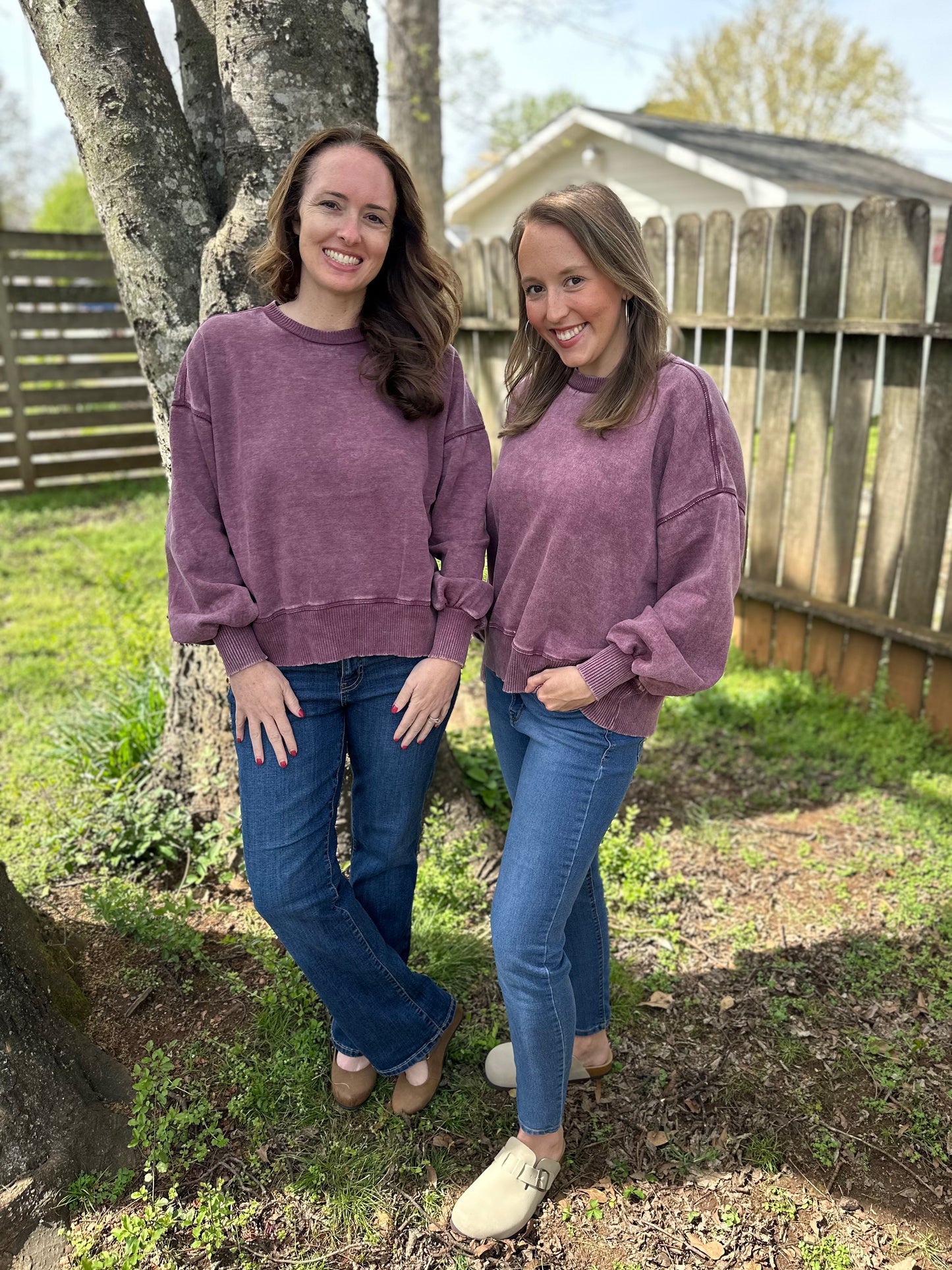 Acid Wash Fleece Oversized Pullover