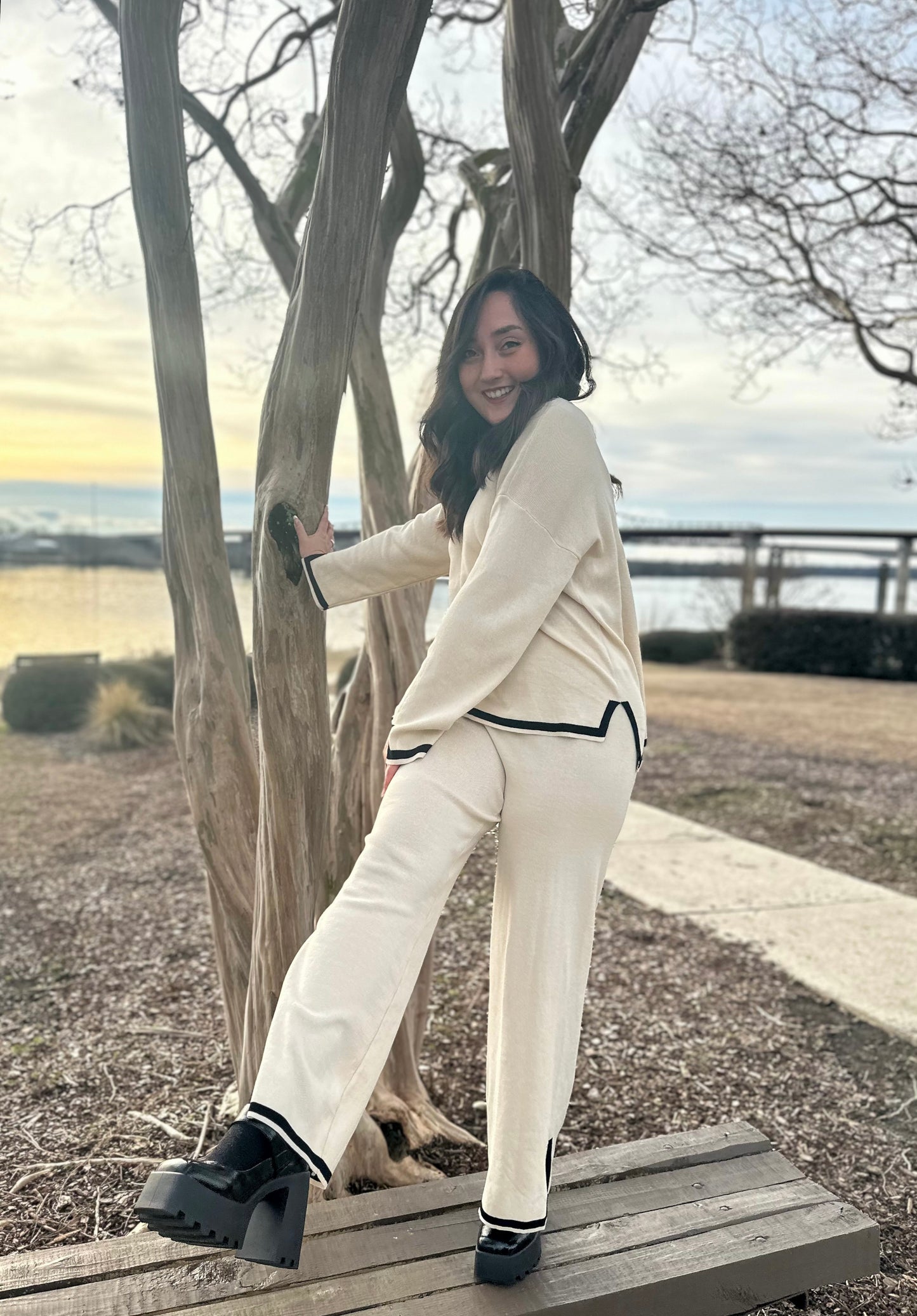 Apricot Long Sleeve Top & Pants Set