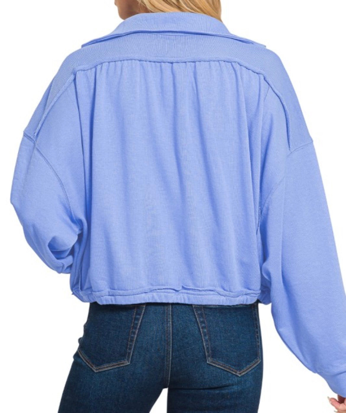 French Terry Collared Pullover