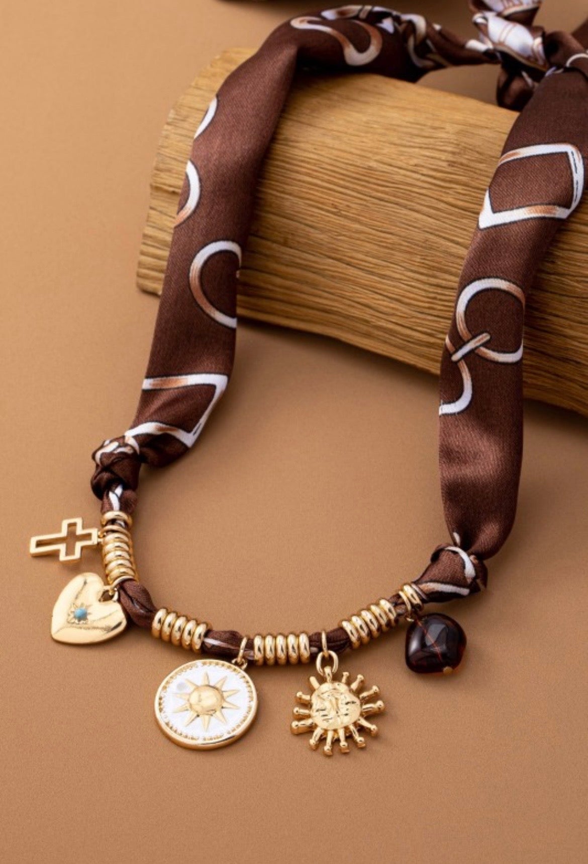 Charm Necklace-Sun/Heart/Cross/Tort