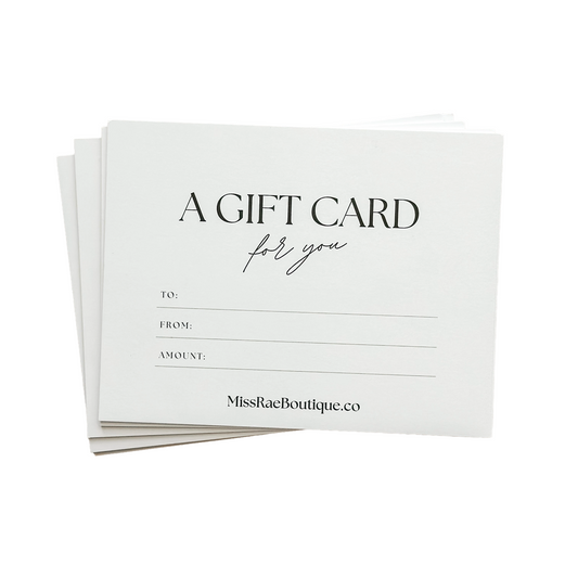 Hard Copy Gift Card