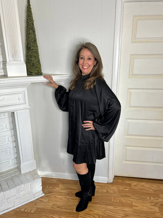 Black High Neck Dress