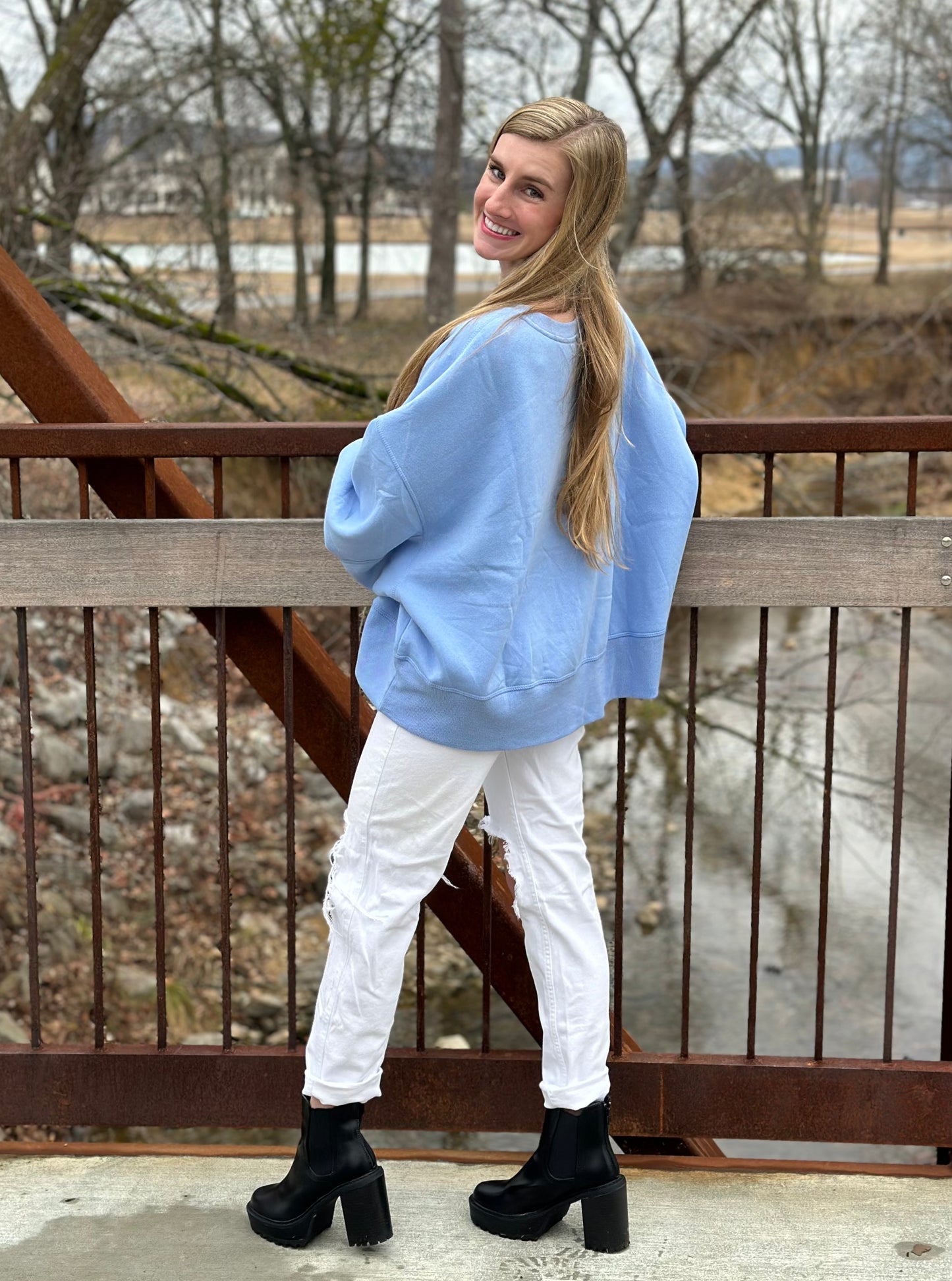 Plus Balloon Sleeve Sweatshirt