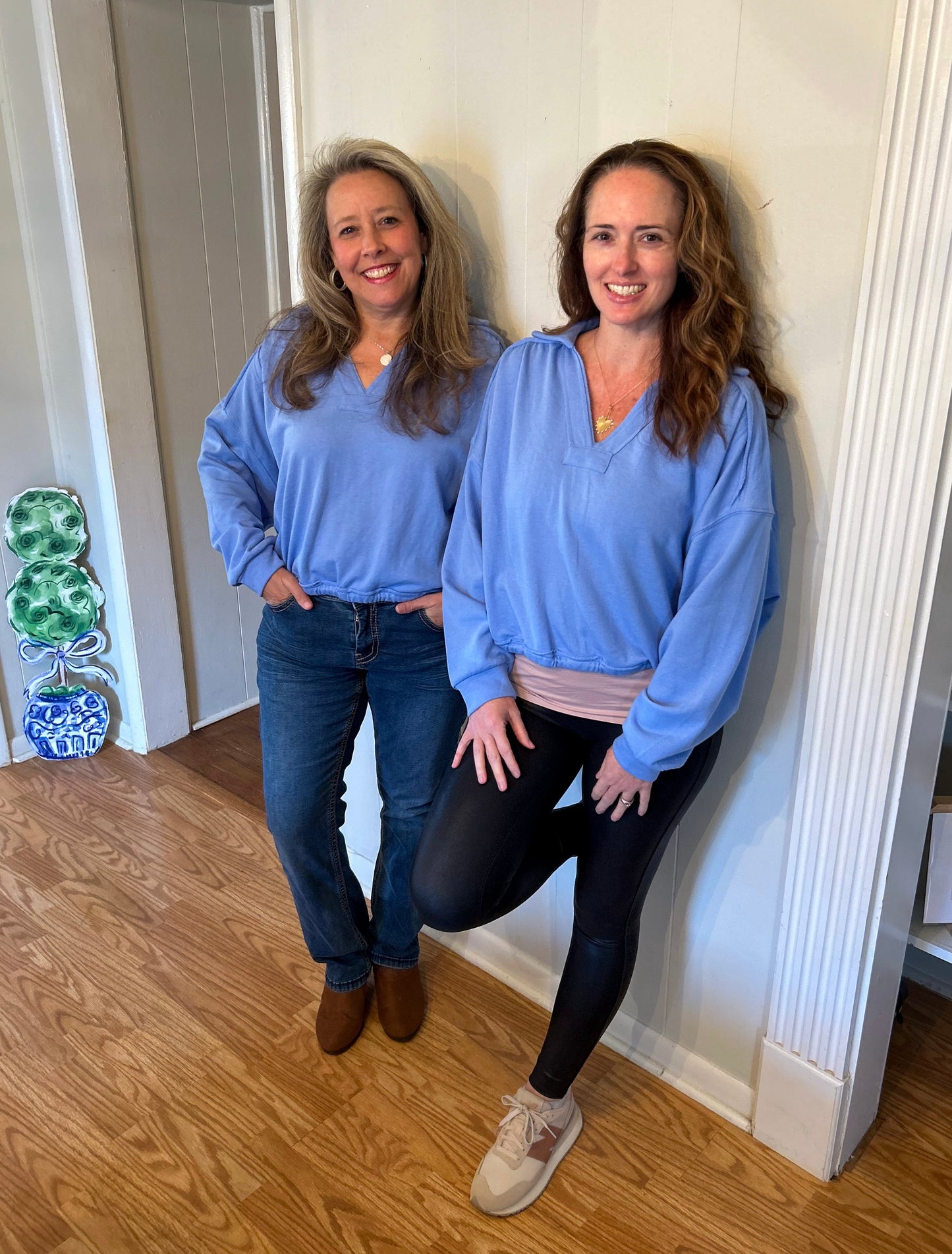 French Terry Collared Pullover