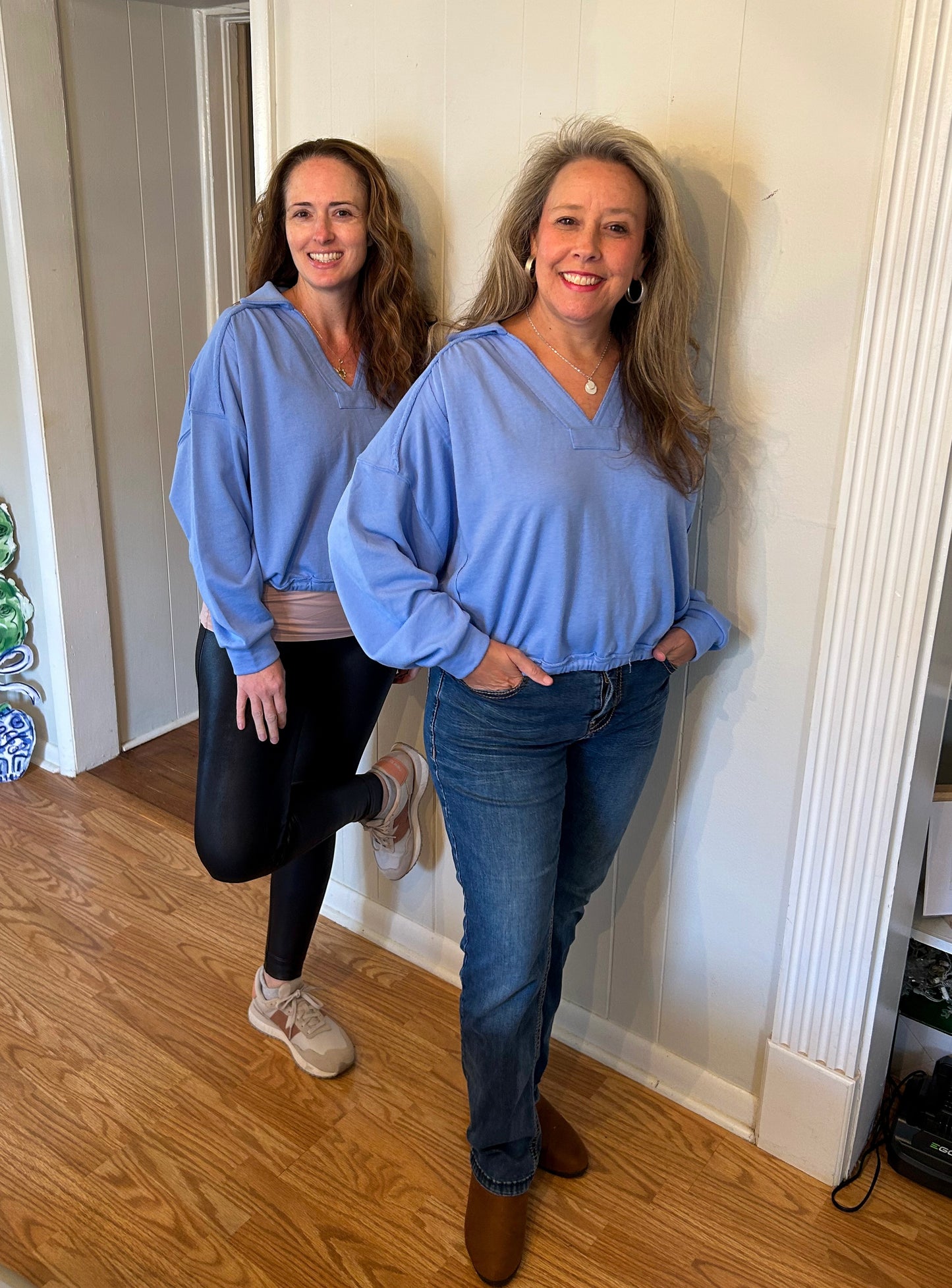 French Terry Collared Pullover