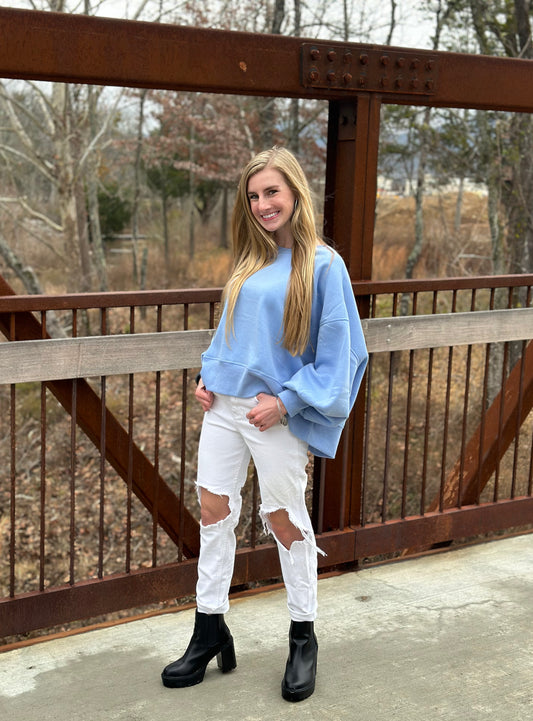 Plus Balloon Sleeve Sweatshirt