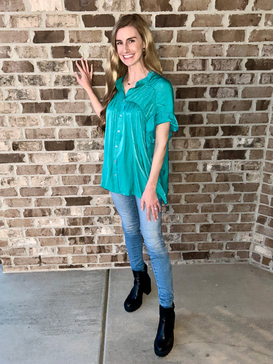 Jade Silky Blouse