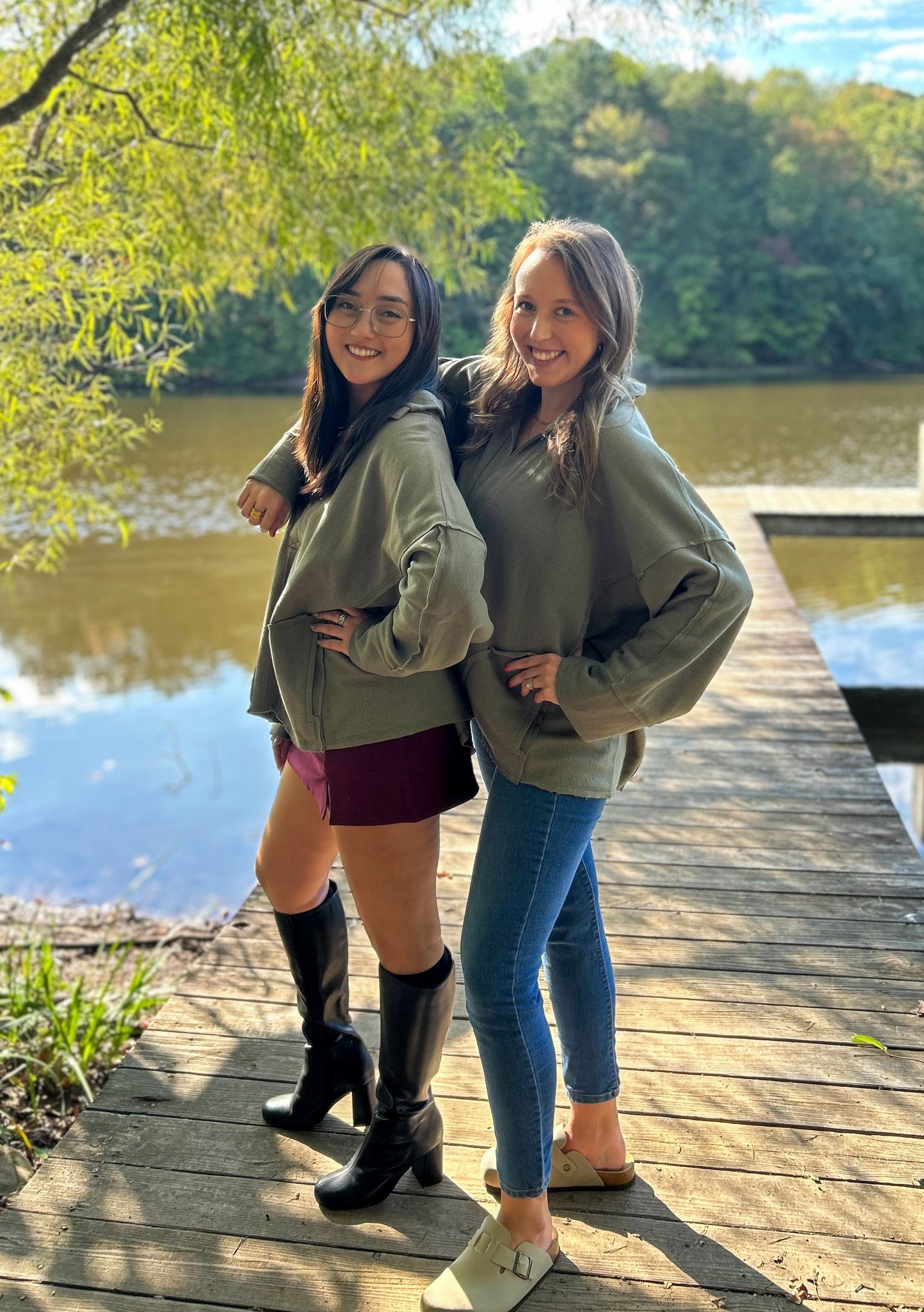 Green Dolman Sleeve Pullover