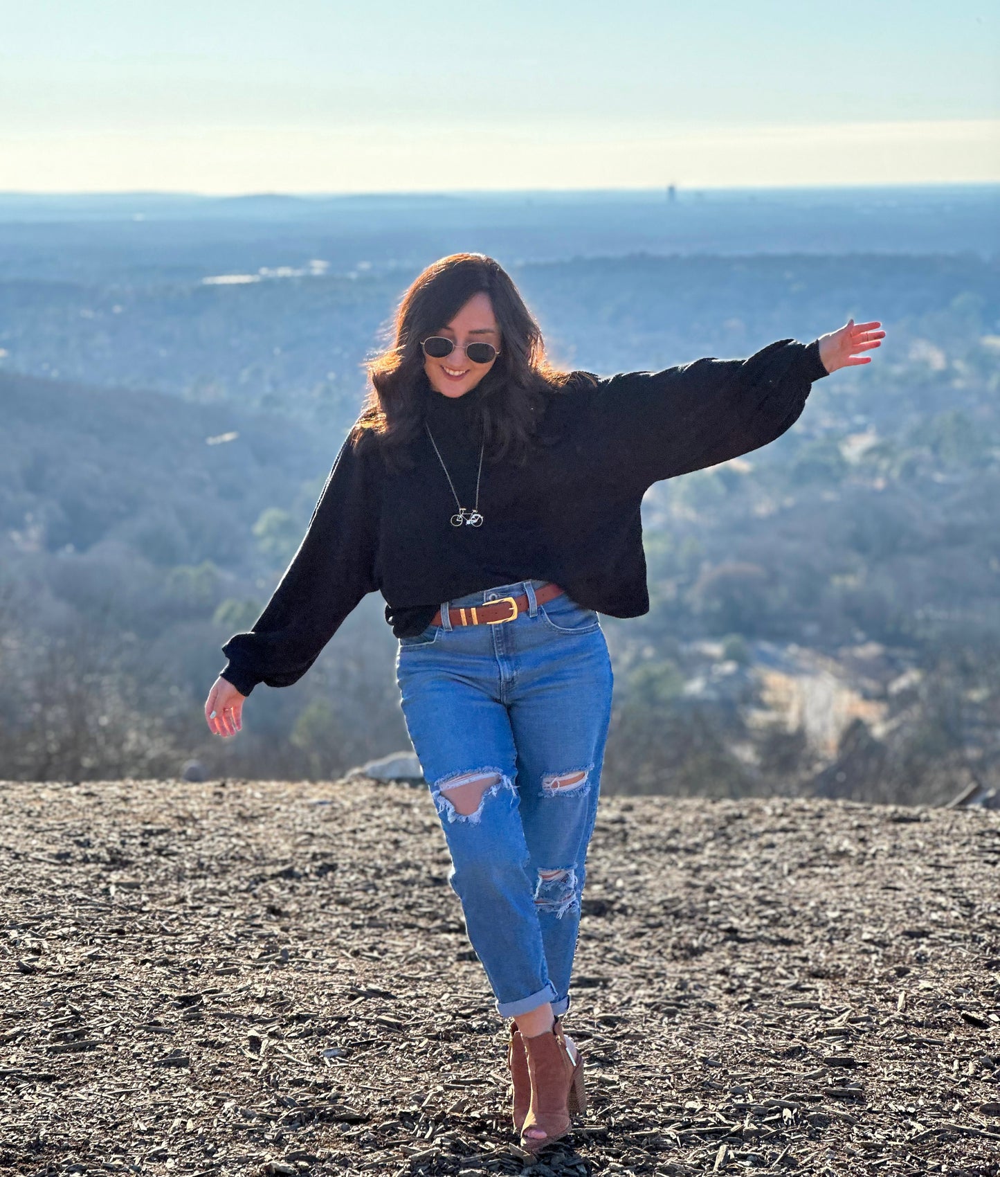 Black Brushed Sweater Top