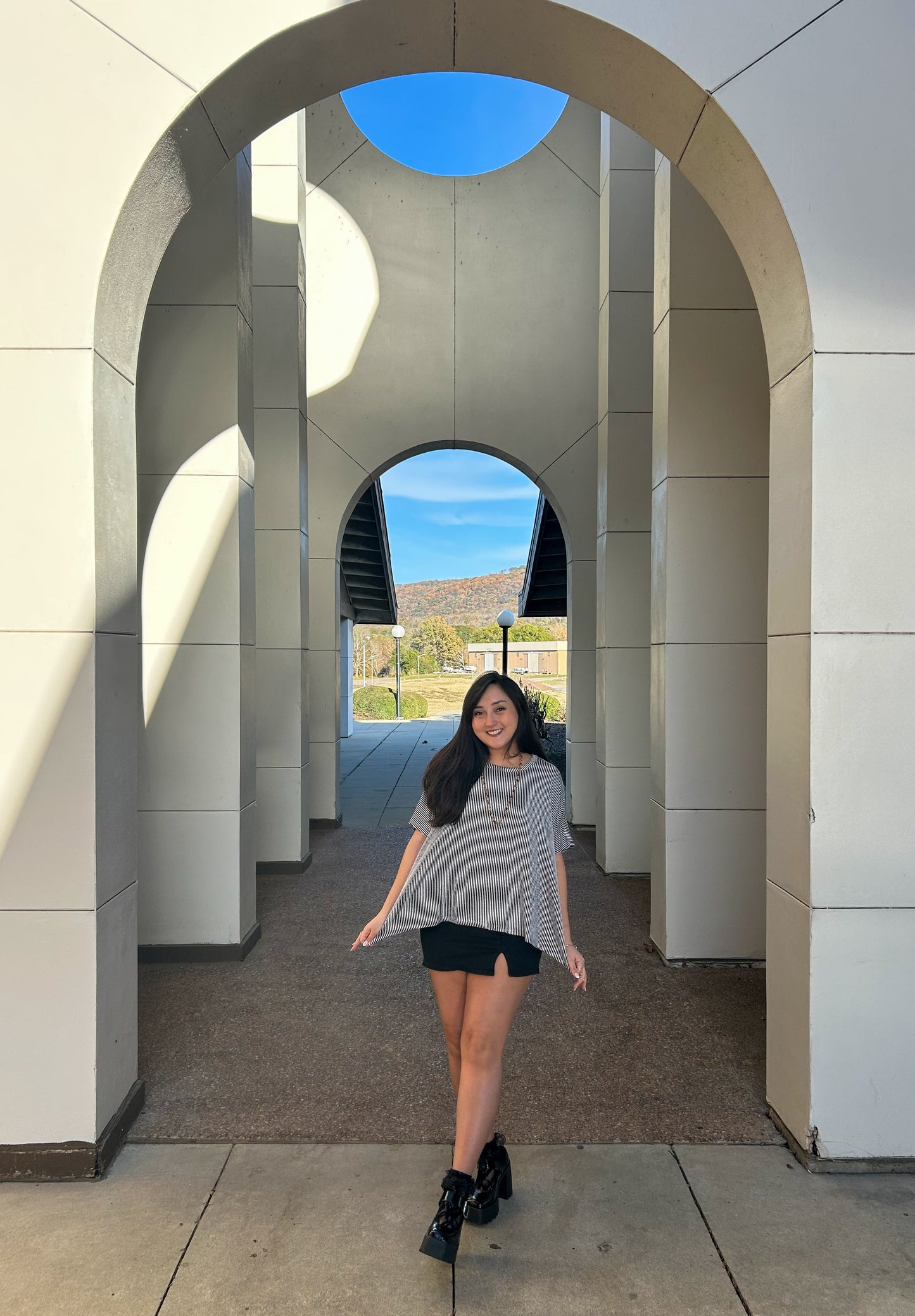 Black Ribbed Oversized Short Sleeve Top