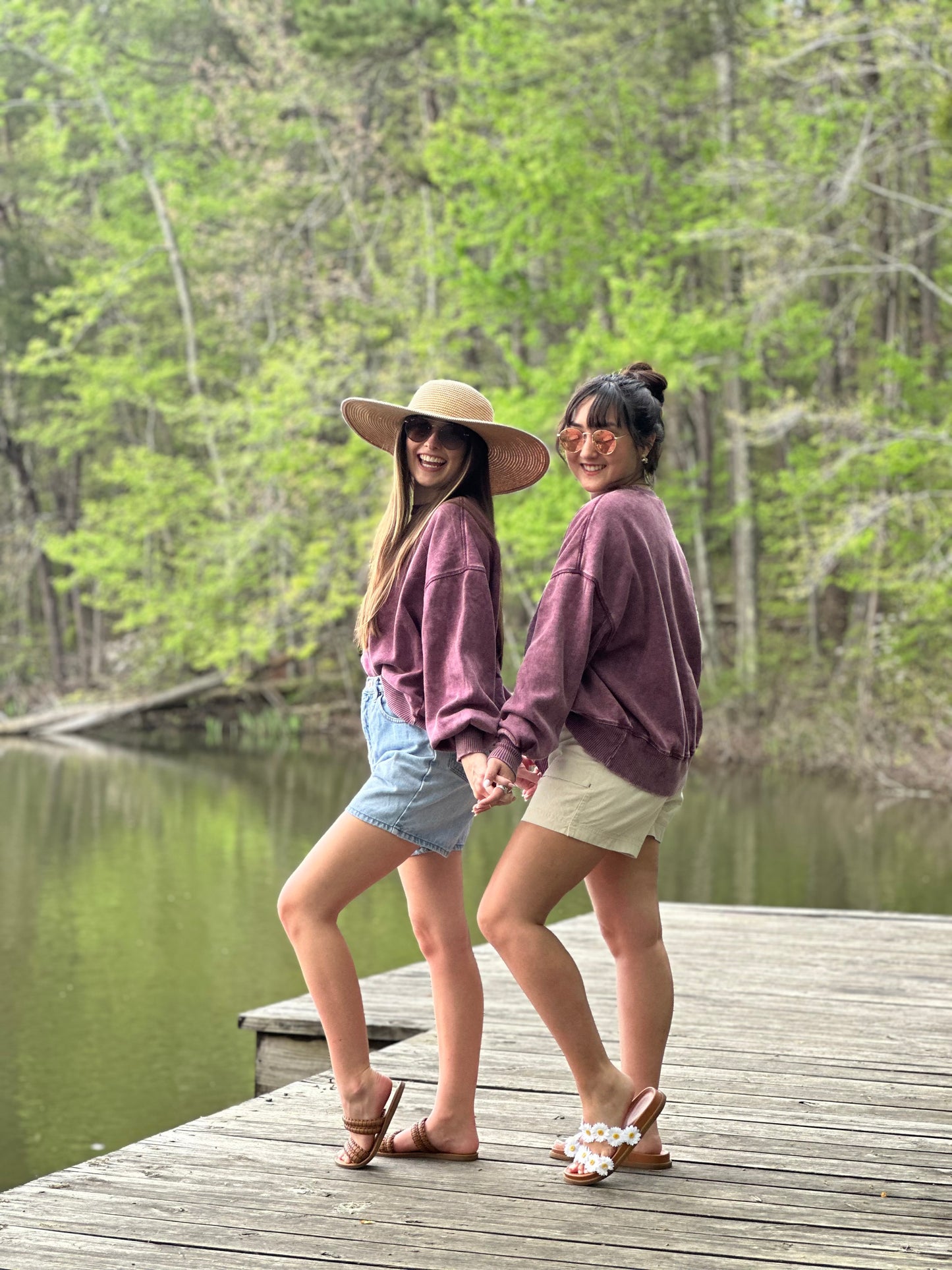 Acid Wash Fleece Oversized Pullover