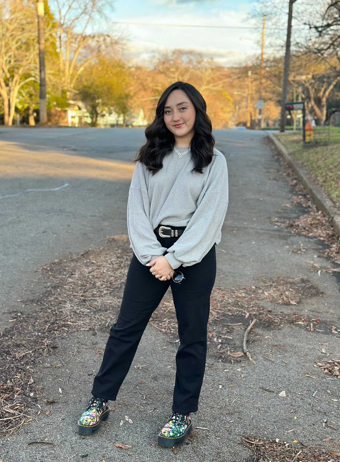 Grey Brushed Sweater Top