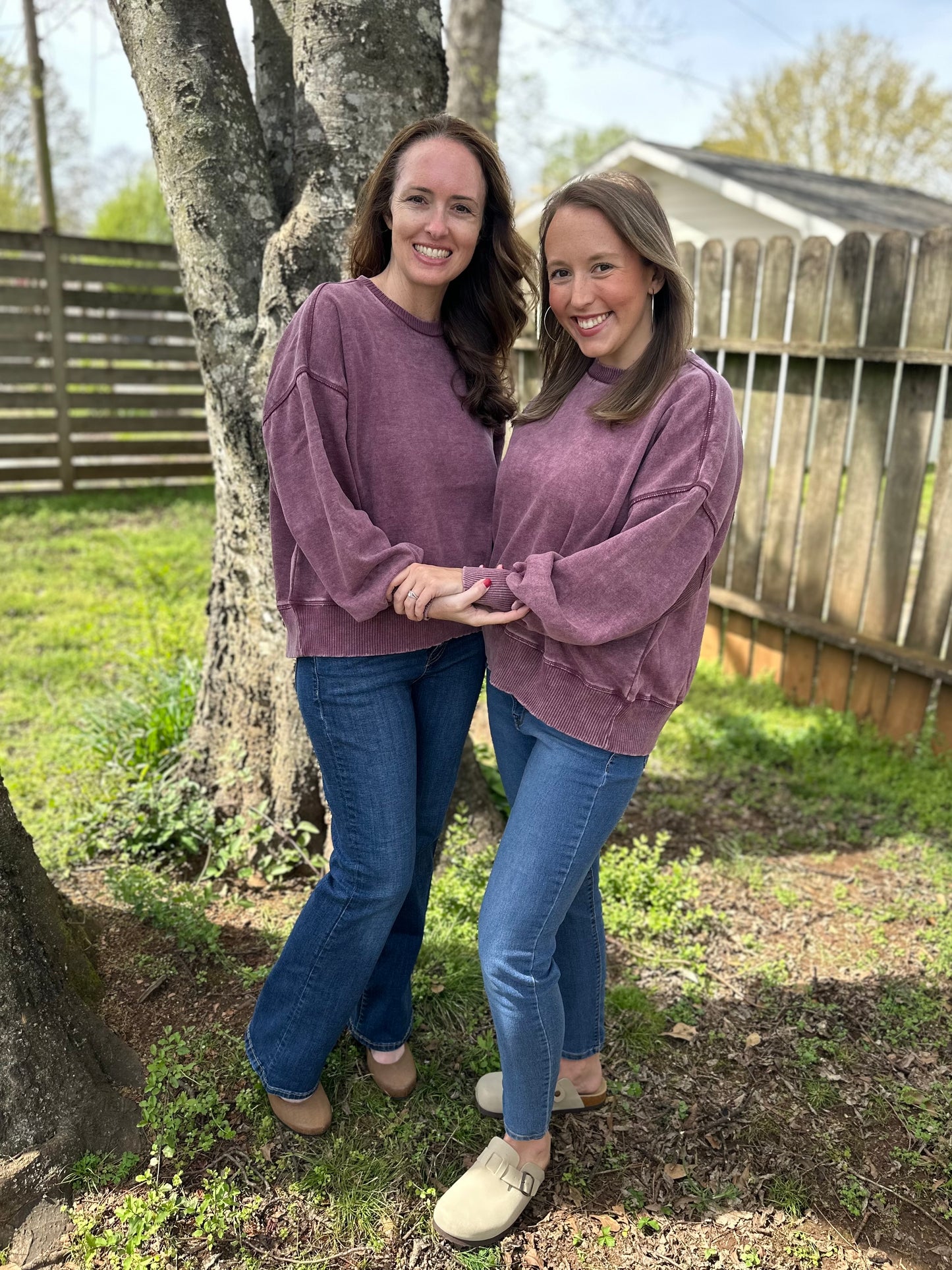 Acid Wash Fleece Oversized Pullover