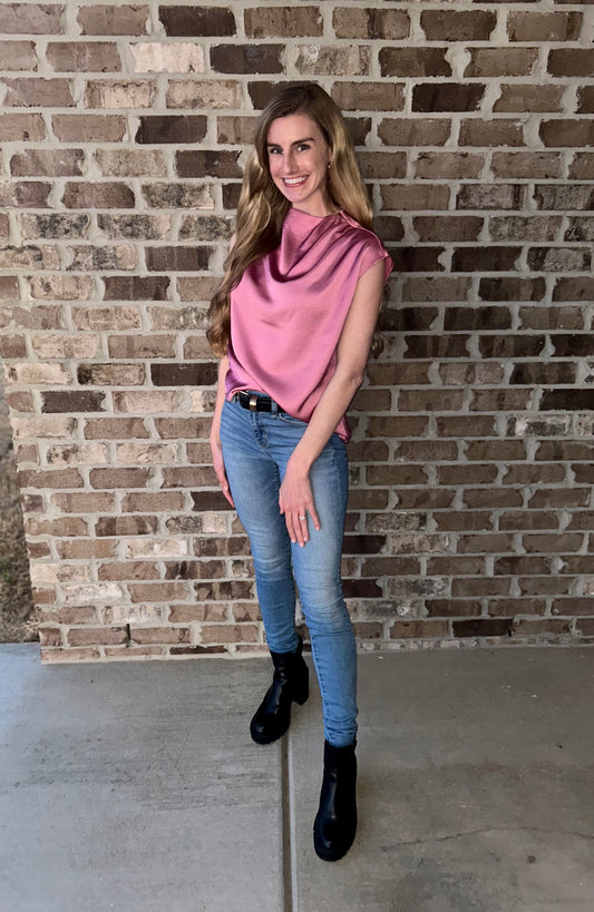 Mauve Draped Blouse