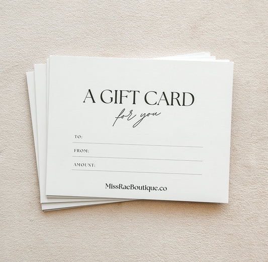 Hard Copy Gift Card